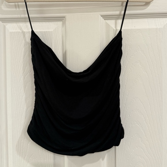J. Crew Black Ruched Side Tube Top - Picture 1 of 3